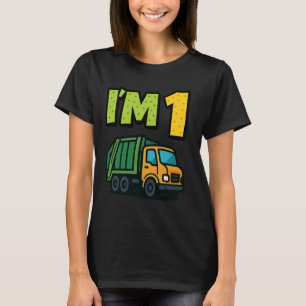 1st Birthday Garbage Truck Kid Cartoon I'm 1 One S T-Shirt