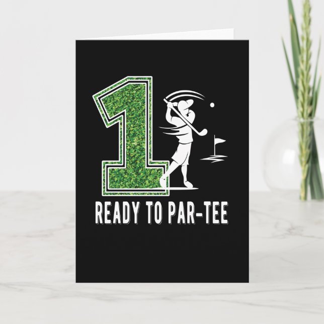 1st Birthday Gift Golf Player 1 Year Old Boy Card (Front)