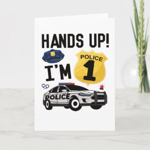 1st Birthday Gift Police Officer 1 Year Old Boy Card