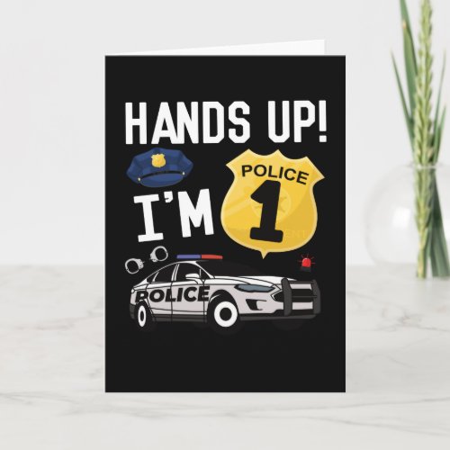 1st Birthday Gift Police Officer 1 Year Old Boy Card