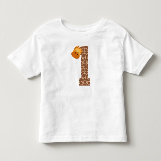 1st Birthday Giraffe Animal 1 Year Old Toddler Toddler T-shirt (Front)