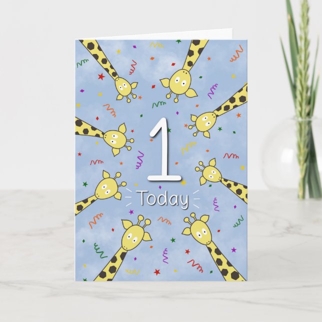 1st Birthday Giraffe Card (Front)