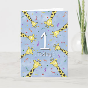 1st Birthday Giraffe Card