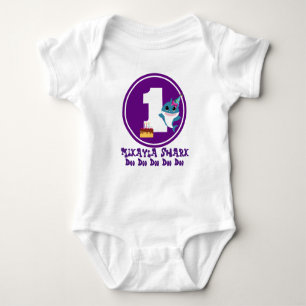 1st Birthday Girl Baby Shark Tee