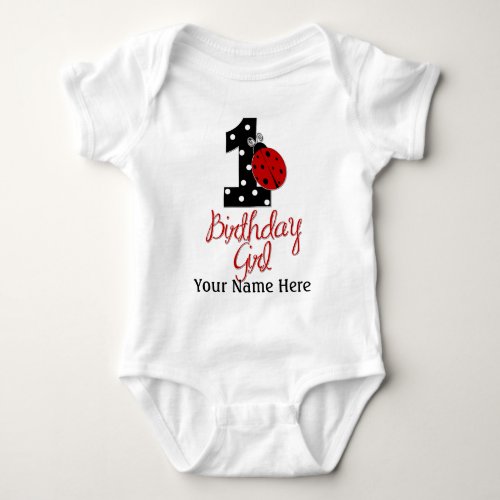 1st Birthday Girl _ Lady Bug _ 1 _ Ladybug Baby Bodysuit