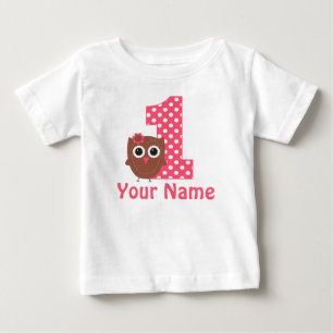 1st Birthday Girl Owl Personalized T-shirt