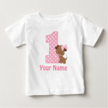 1st Birthday Girl Puppy Personalized T Shirt at Zazzle