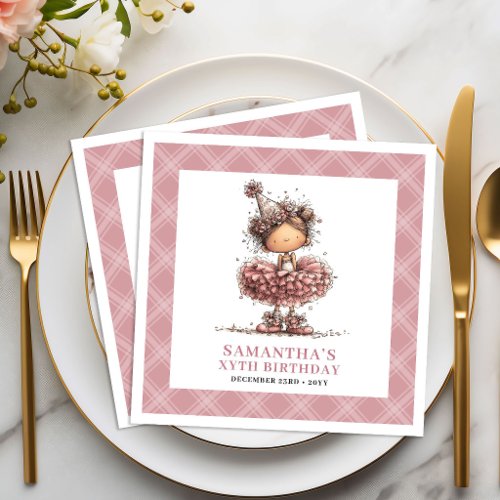 1st Birthday Girl Quirky Whimsical Funny Napkins