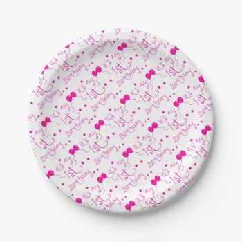 1st Birthday Girl Theme Paper Plates by totallypainted at Zazzle