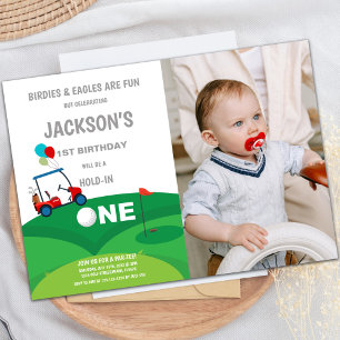 1st Birthday Golf Invitation with Photo