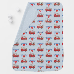 1st Birthday Grandson, Firetruck Baby Blanket