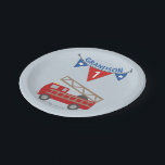 1st Birthday Grandson, Firetruck Paper Plates<br><div class="desc">Birthday wishes are rushing through with this cute red fire truck gift,  souvenir,  giveaway or party essential to celebrate your Grandson’s FIRST birthday!</div>