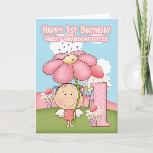1st Birthday _ Great Granddaughter _ Greeting Card