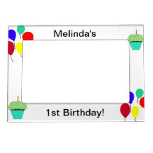 1st Birthday Green Cupcakes & Colorful Balloons