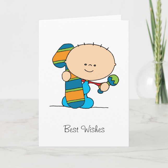 1st Birthday — Greetings card — Boy (Front)