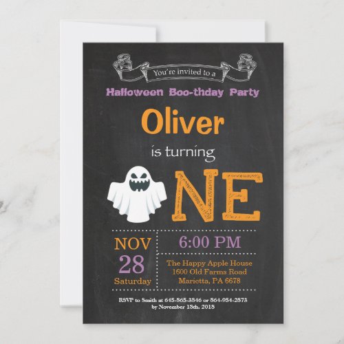 1st Birthday Halloween Party Invitation