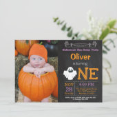1st Birthday Halloween Party Photo Invitation (Standing Front)