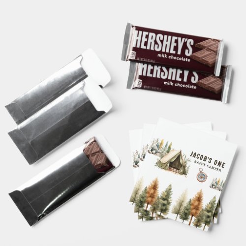 1st Birthday Happy Camper Kids Birthday Party Hershey Bar Favors