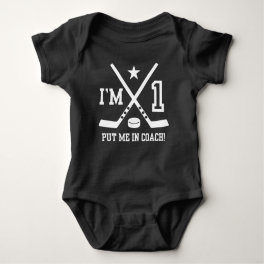 1st Birthday Hockey Baby Bodysuit