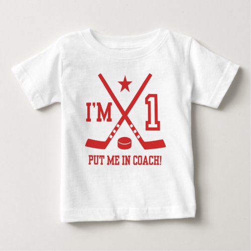 1st Birthday Hockey Baby T_Shirt