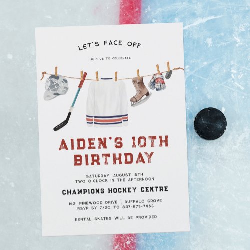 1st Birthday | Hockey Birthday Party Invitation