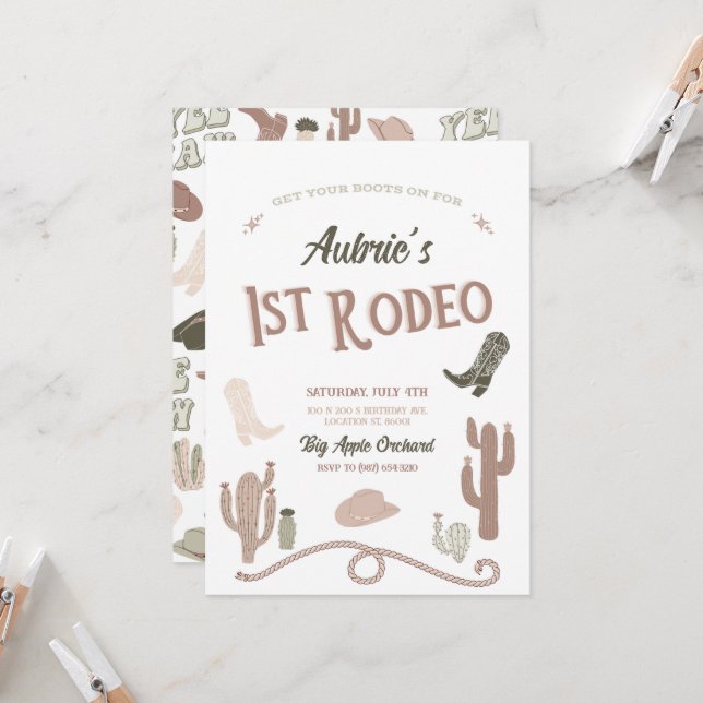 1st Birthday Invitation (Front/Back In Situ)