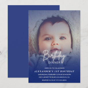 1st birthday invitation Birthday Dinner Photo boy