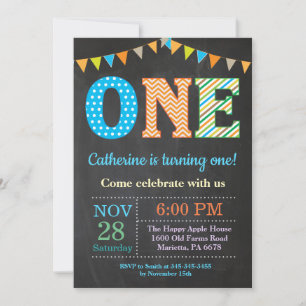 1st Birthday Invitation. Boy First Birthday Invitation