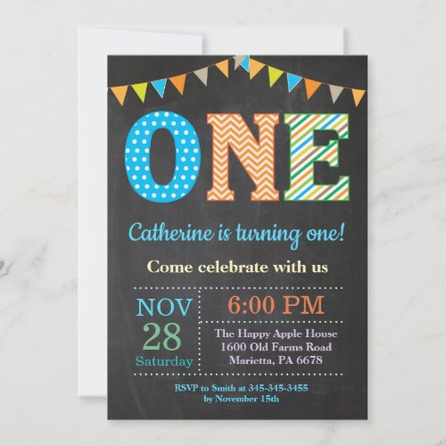 1st Birthday Invitation Boy First Birthday Invitation