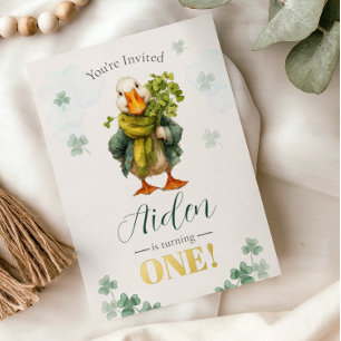 1st Birthday Invitation Card - St. Patrick's Day