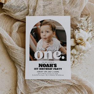 1st Birthday Invitation Look Who Is One Invitation