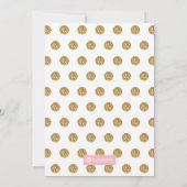 1st Birthday Invitation - pink and gold polka dots (Back)