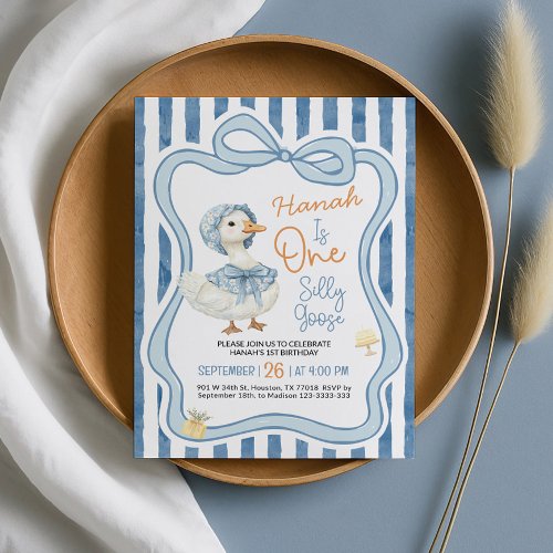 1st Birthday Invitation, Silly Goose Birthday 