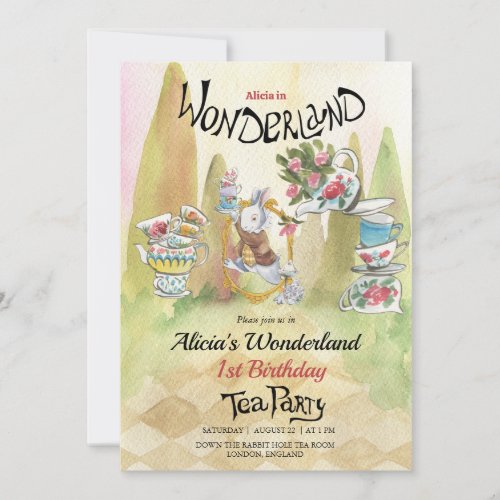 1st Birthday Invitation  Tea Party