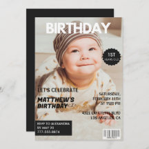 1st birthday invitations for him Magazine Cover