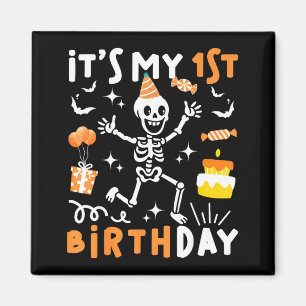 1st birthday kids funny skeleton 1st birthday magnet