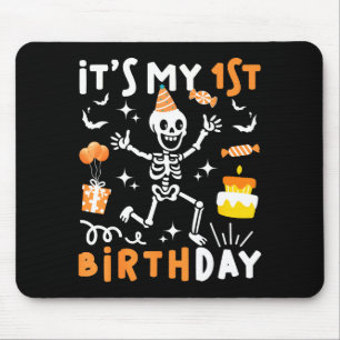 1st birthday kids funny skeleton 1st birthday mouse pad