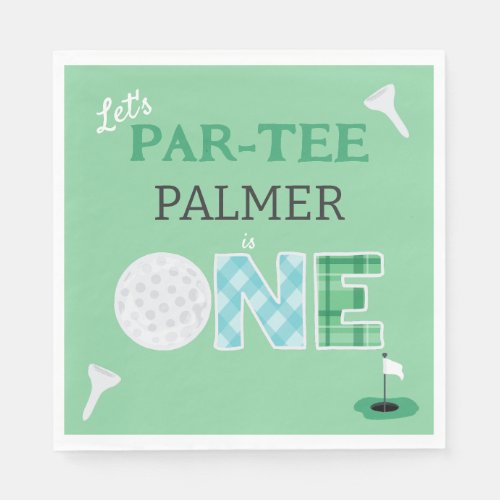 1st Birthday Lets Par_tee Golf Party Napkins