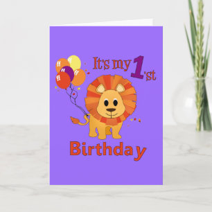 1st Birthday Lion Card