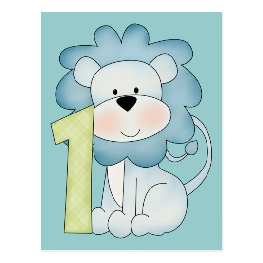 1st Birthday Lion Postcard