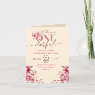 1ST BIRTHDAY LITTLE MISS ONDERFUL CARD