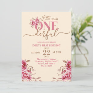 1ST BIRTHDAY LITTLE MISS ONDERFUL CARD