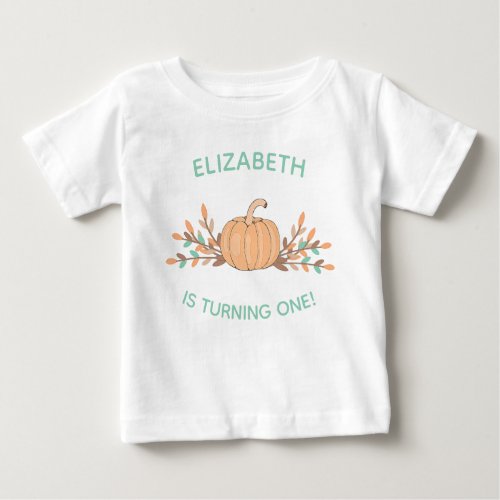 1st Birthday Little Pumpkin In Pastels Baby T_Shirt