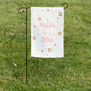 1st Birthday "Love & Bagels" Personalised Name  Garden Flag