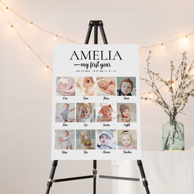 1st Birthday Milestone Welcome Party Sign (In Situ (Stand))