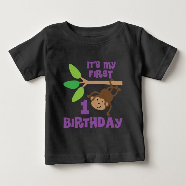 1st Birthday Monkey Lover T-shirt (Front)