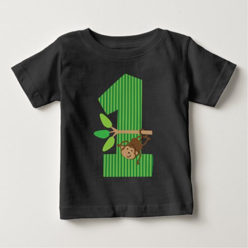 1st Birthday Monkey Number One T_shirt