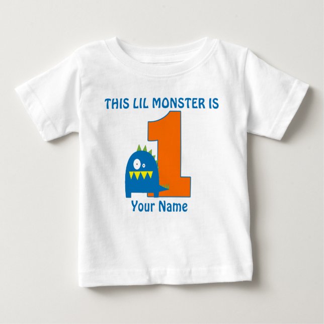 1st Birthday Monster Personalized T Shirt (Front)