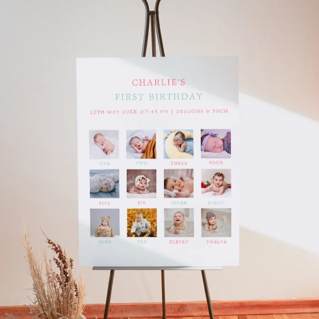 1St Birthday Monthly Photo Sign Rainbow  (1St Birthday Monthly Photo Sign Rainbow)