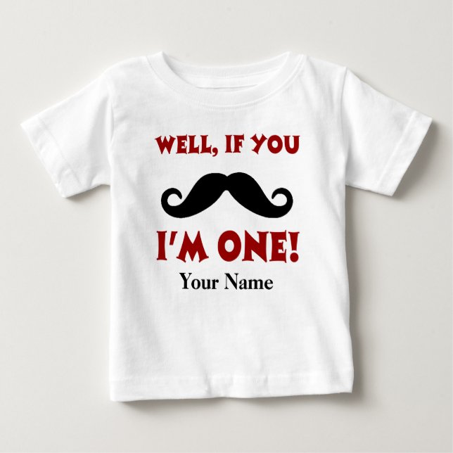 1st Birthday Mustache Personalized T-shirt (Front)